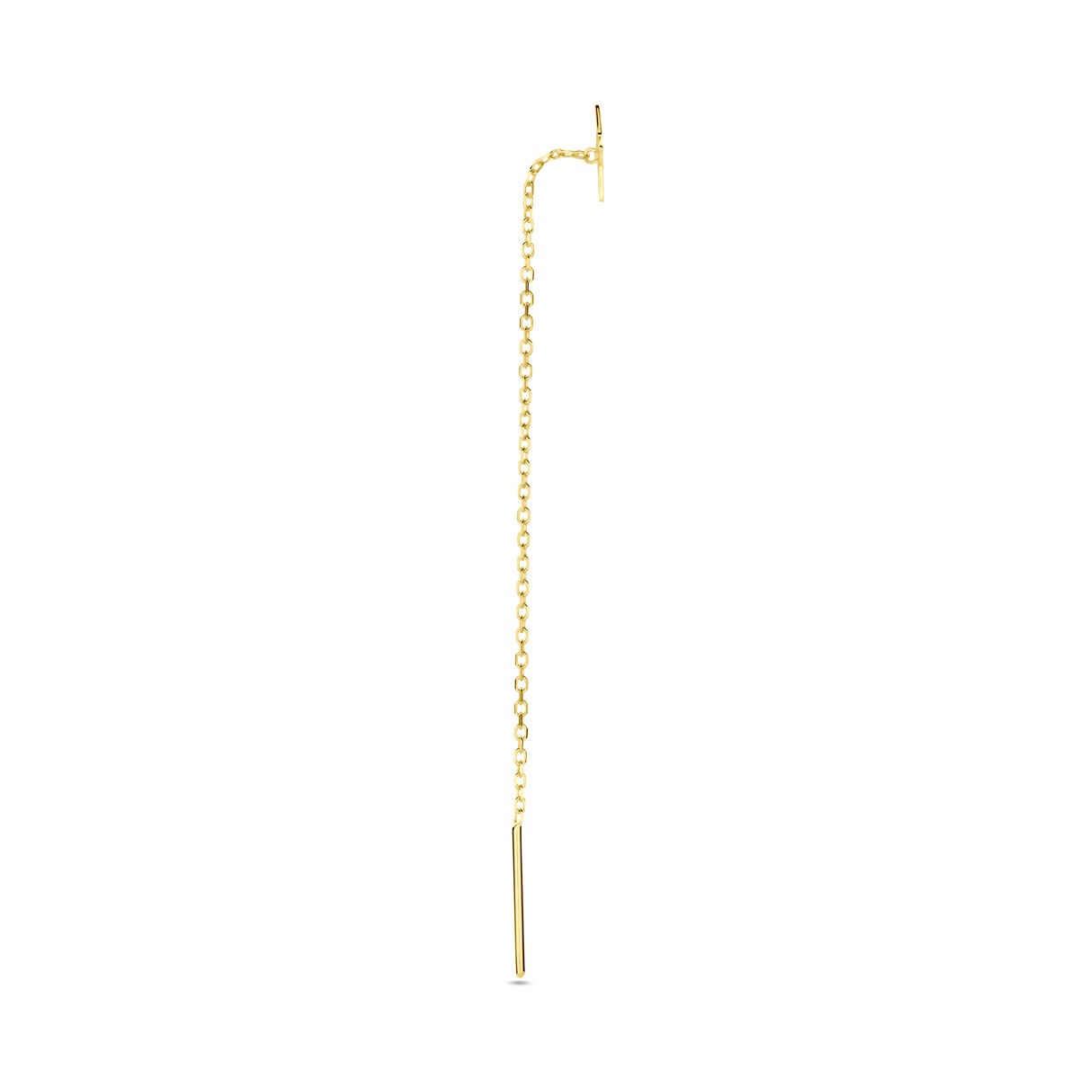 Orecchino pull-through in oro giallo 14k con stella lucidata – venduto singolarmente
