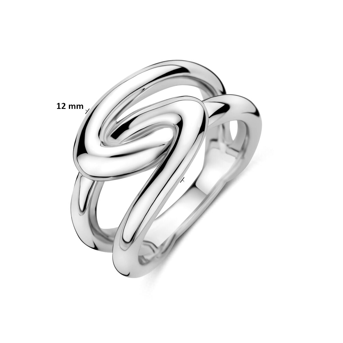 Anello da donna in argento – argento 925 rodiato, largo 12 mm