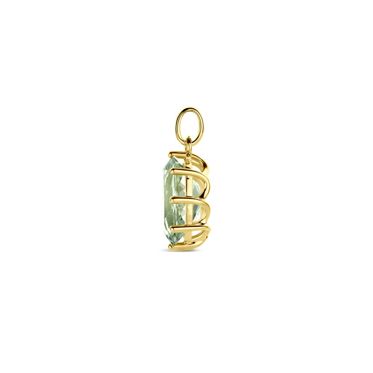 ciondolo in oro giallo 14k con ametista verde