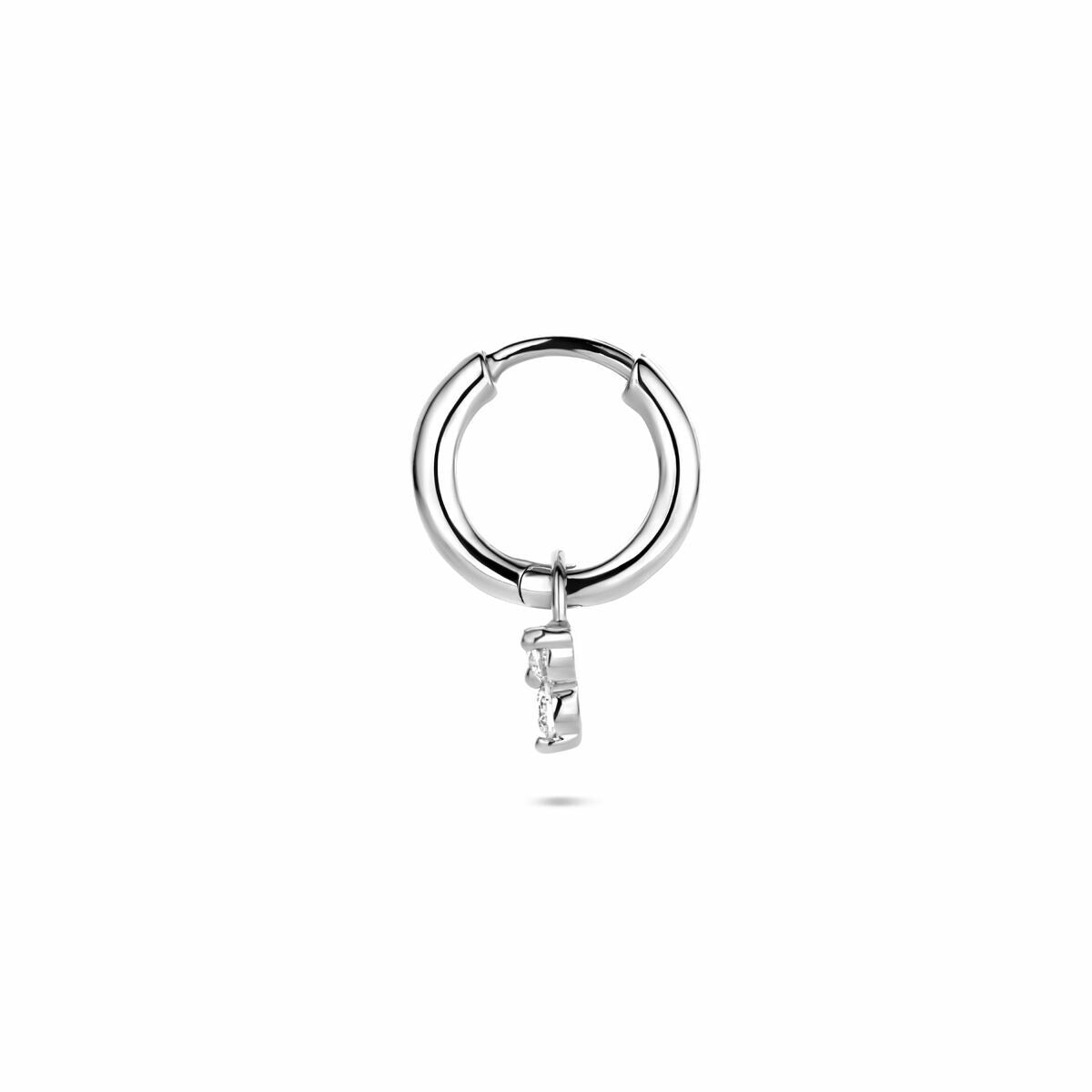 Orecchino in argento rodiato con zirconia – al pezzo