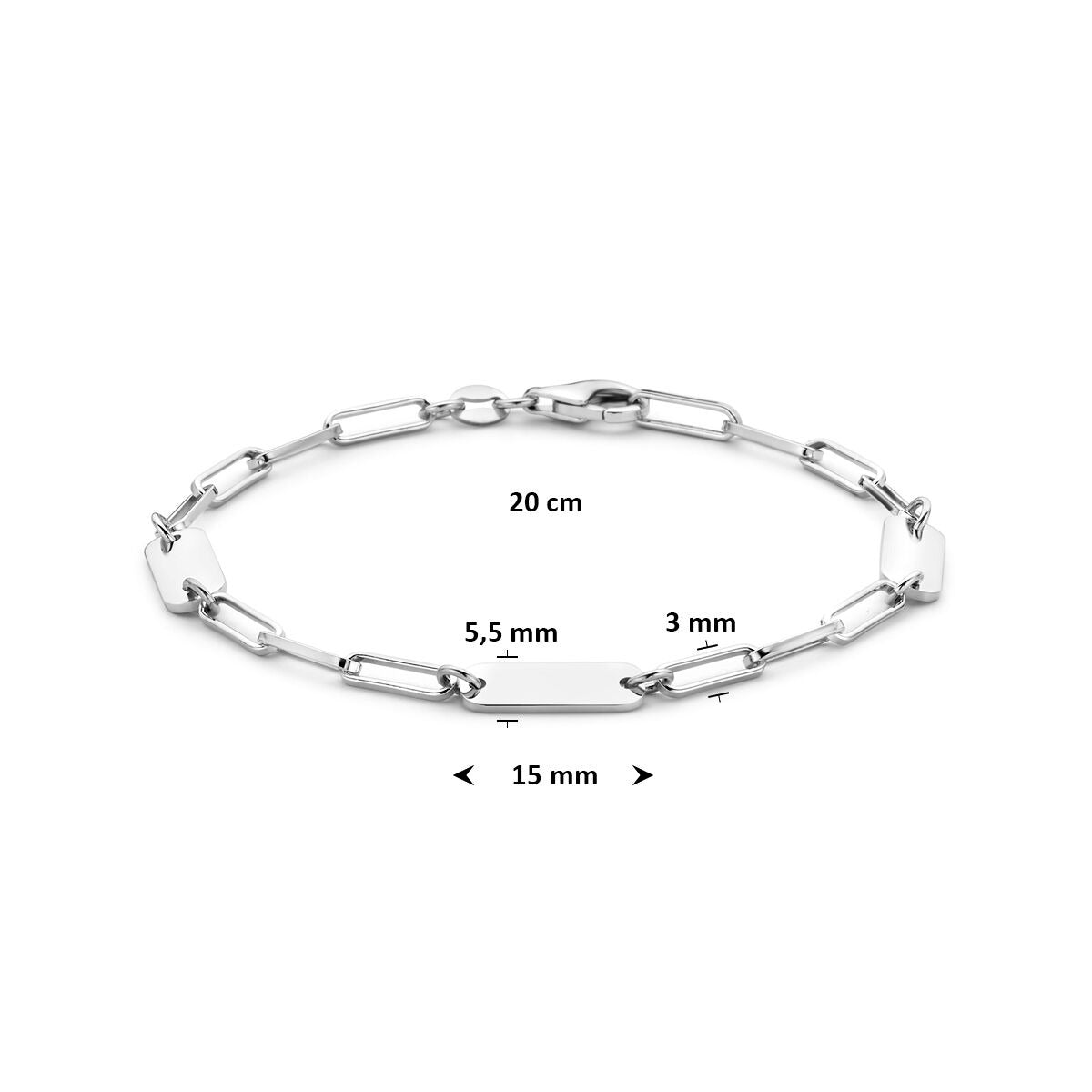 Bracciale da uomo incisione in argento rodiato
