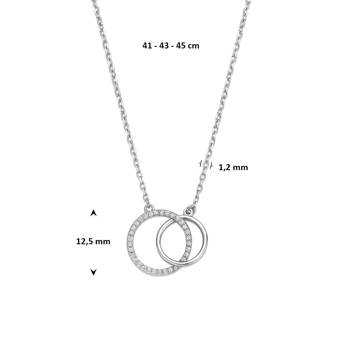 Collana in argento 925 rodiato con zirconi