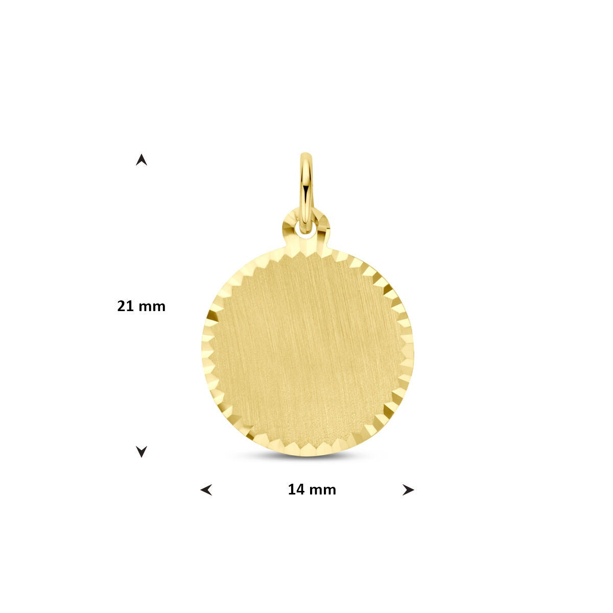 Ciondolo da incidere in oro giallo 14k diamantato da donna