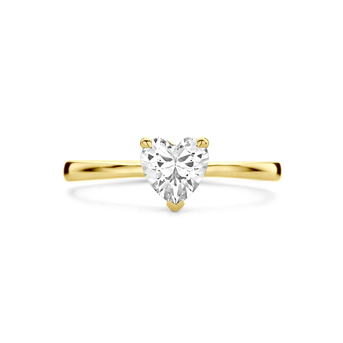 Anello in oro 14k con zircone a forma di cuore – 6 mm
