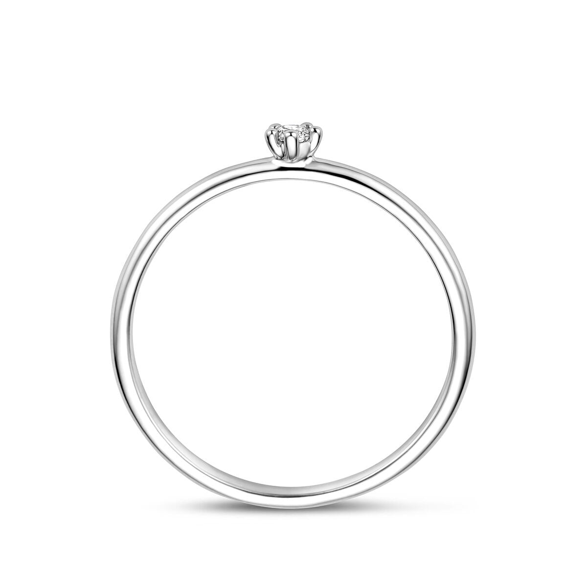 Gerhodineerd 925 zilveren ring met zirkonia