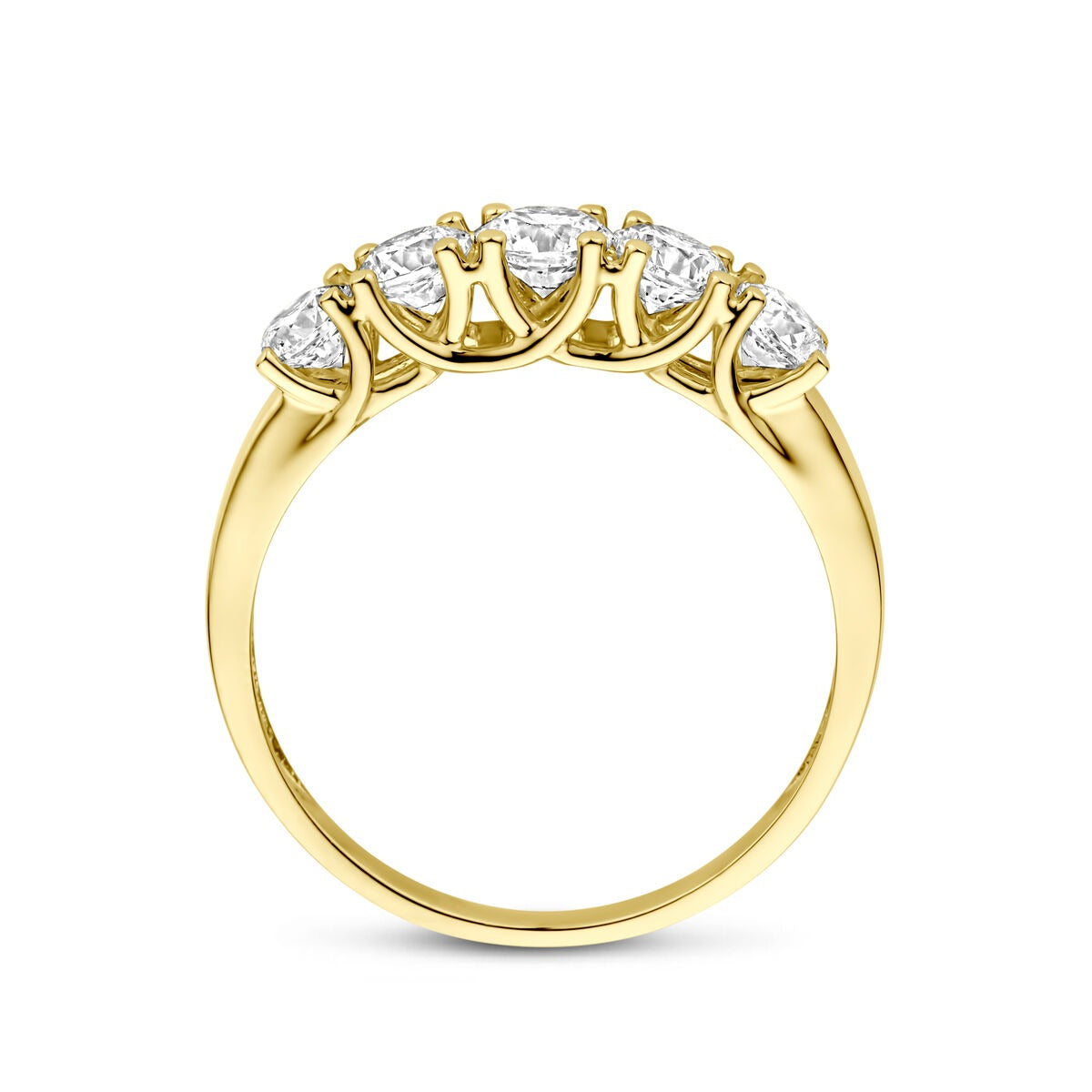 Anello da donna in oro con zirconia – oro giallo 14k