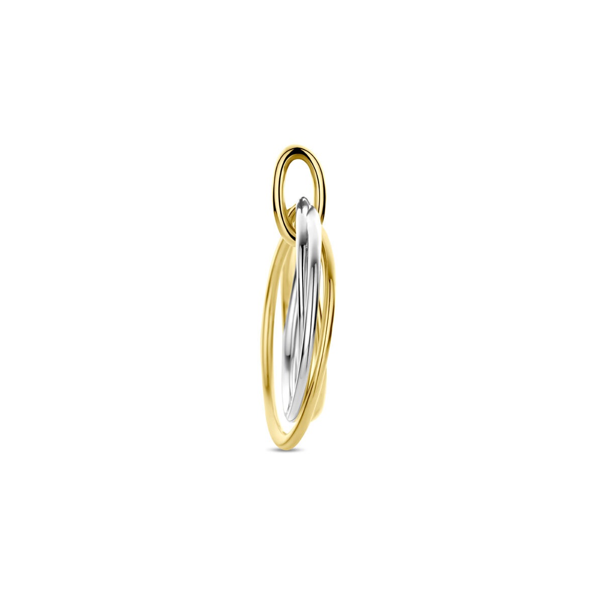 Ciondolo bicolore 14k in oro giallo e bianco – donna 21 mm