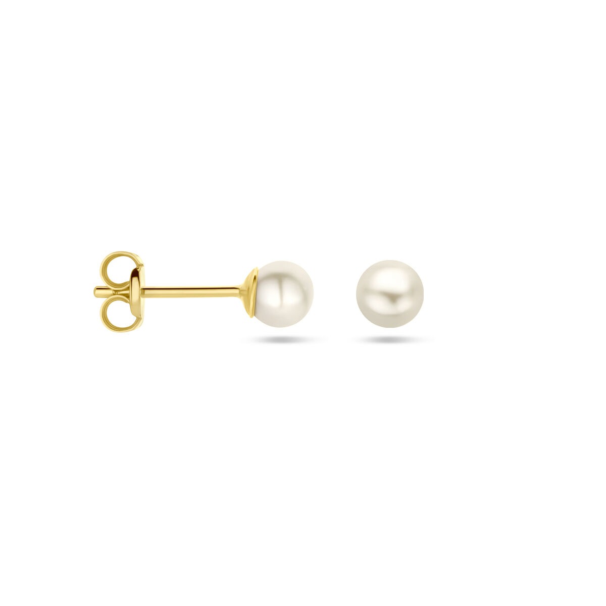 Orecchini a bottone in oro con perla – 9k 4,5 mm