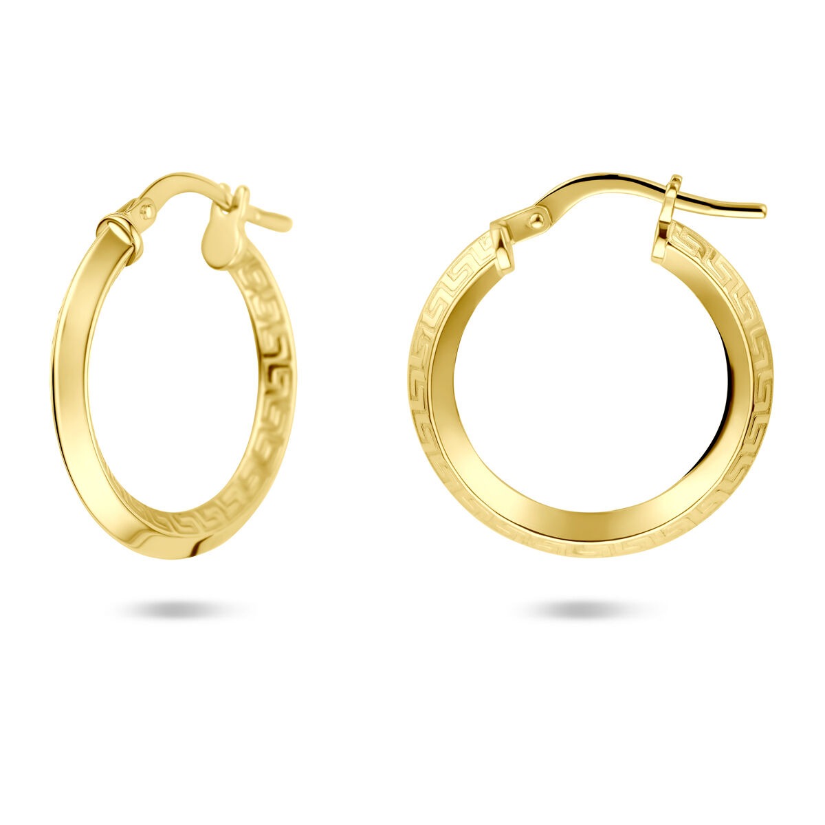 Orecchini a cerchio da donna in oro – 14k Silgold chiusura a cerniera 2,5 mm