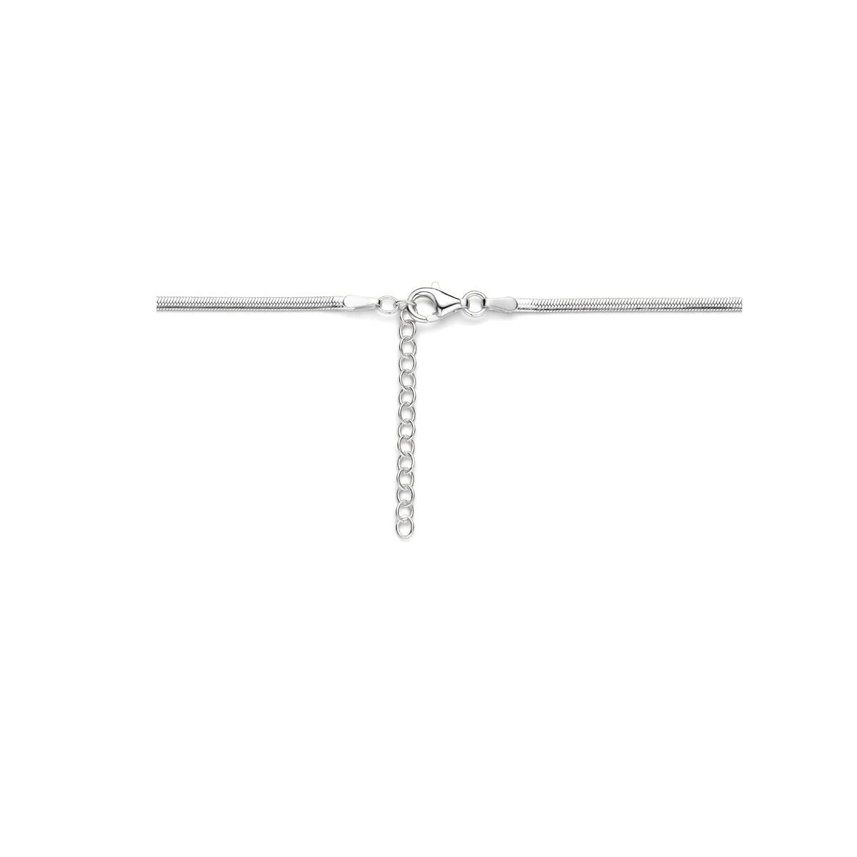 Collana Gourmette in Argento 925 Placcato Rodio – Collane da Donna in Argento