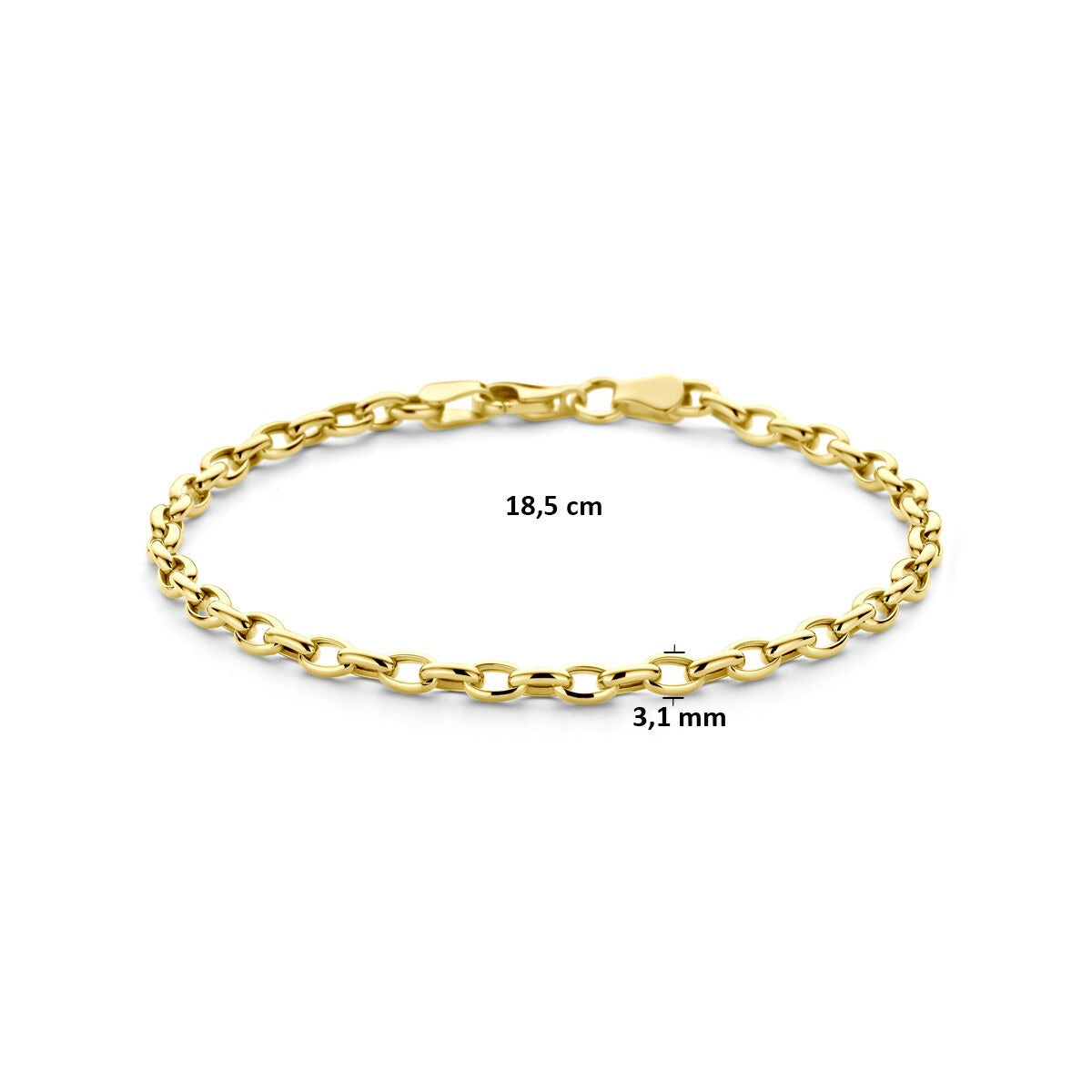 Bracciale a Maglia Ancora in Oro Giallo 9k