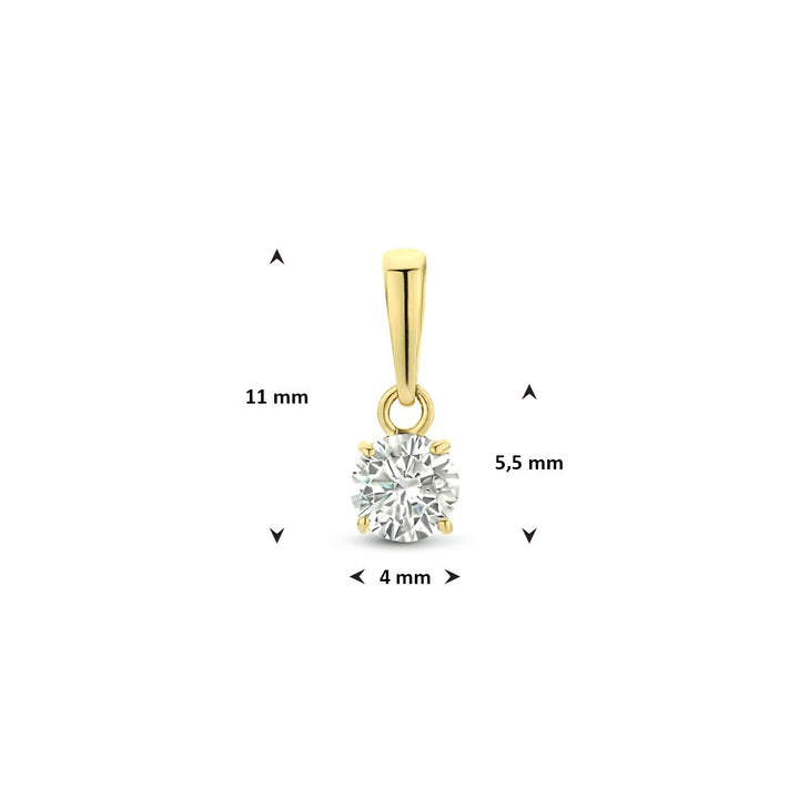 14k Geelgouden hanger met zirkonia