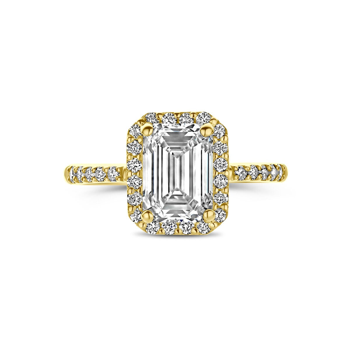 anello in oro giallo 14k con diamante lab grown