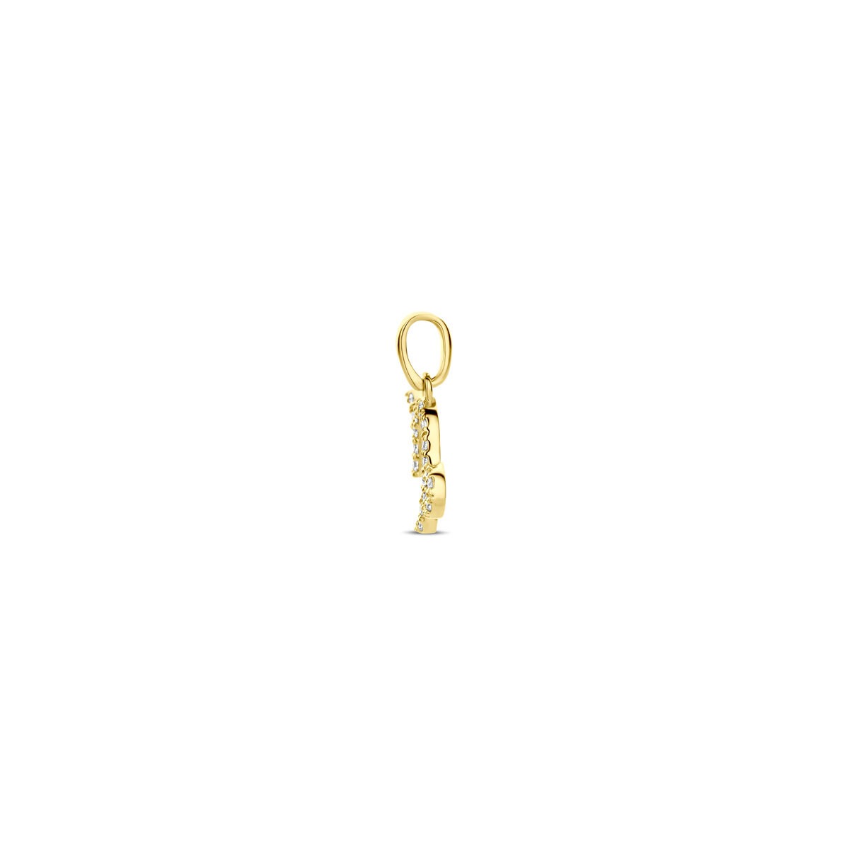 Ciondolo segno zodiacale in oro giallo 14k con diamante