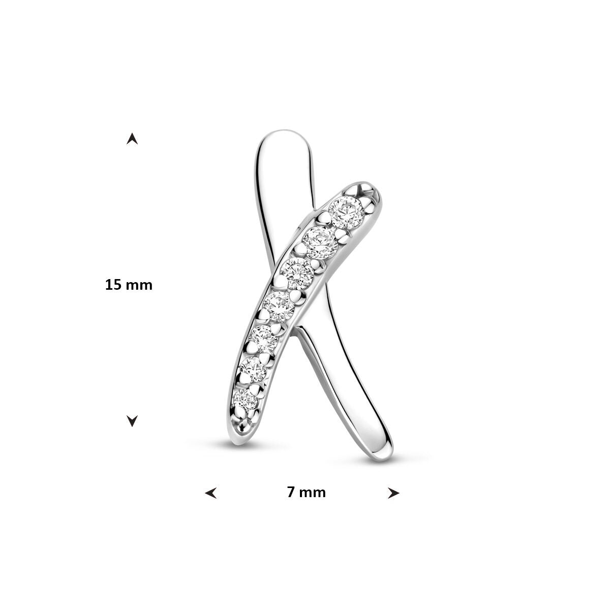 Ciondolo da donna in argento con zirconi – montatura pavé 15 mm