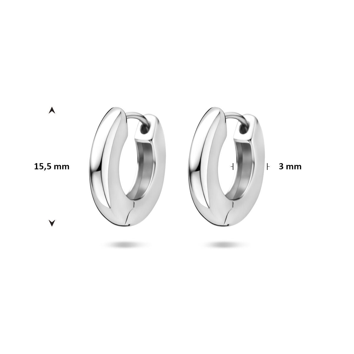 Orecchini a cerchio in argento con chiusura a cerniera – argento 925 rodiato