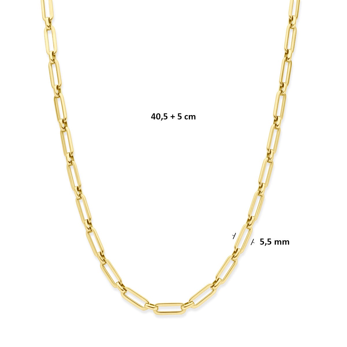 Collana da donna in acciaio con placcatura color oro – 40-45 cm