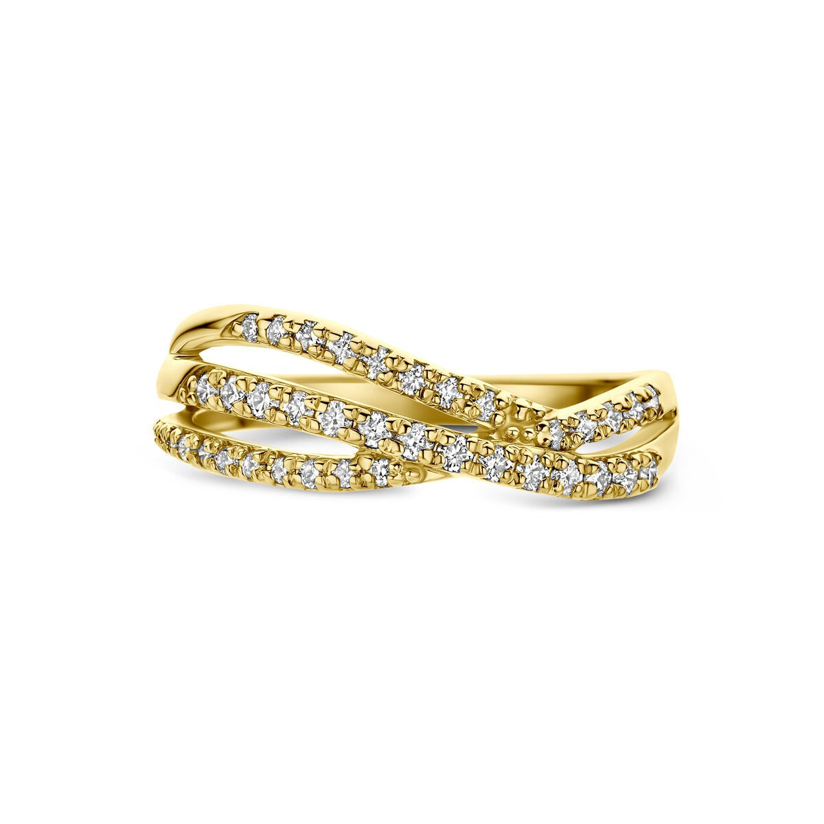 Anello in oro giallo 14k con diamante lab grown