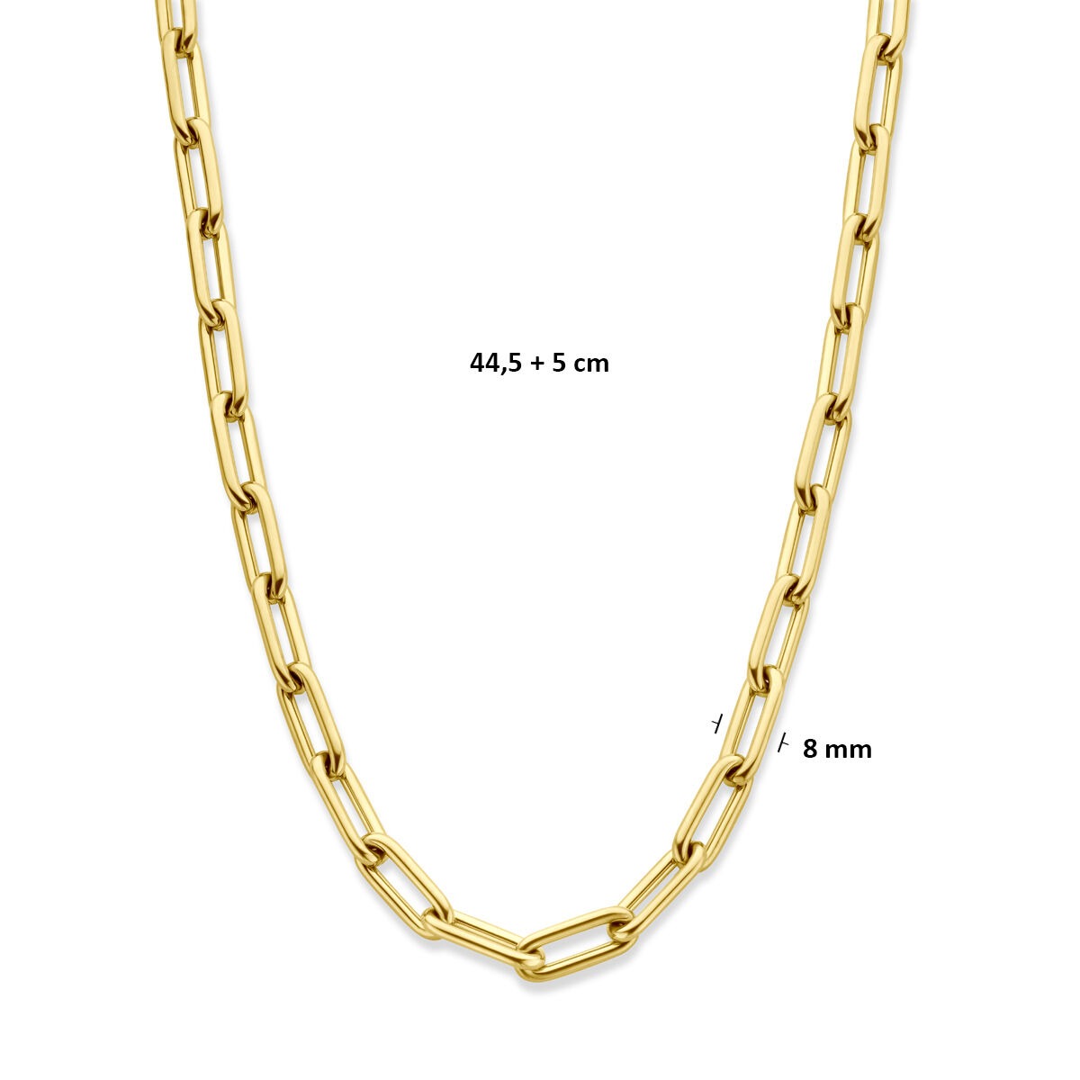 Collana da donna in acciaio con placcatura color oro – 44,5 a 49,5 cm