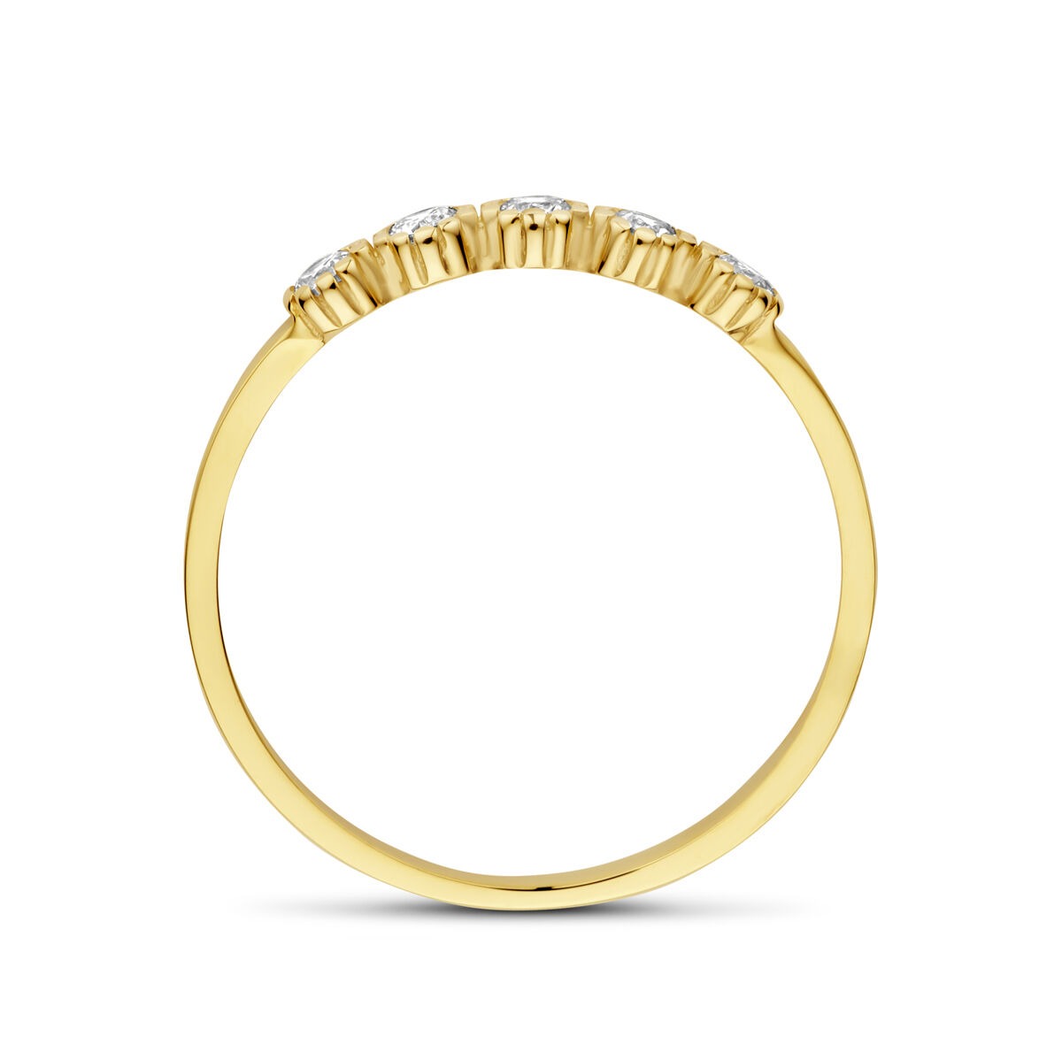 Anello in oro giallo 9k con zirconi