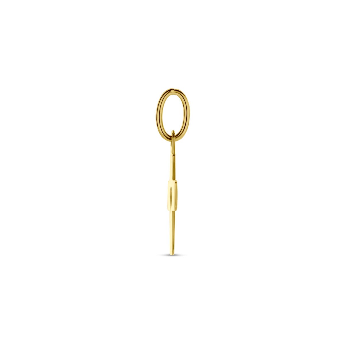 Ciondolo in oro giallo 14k croce con cuoricino 18mm