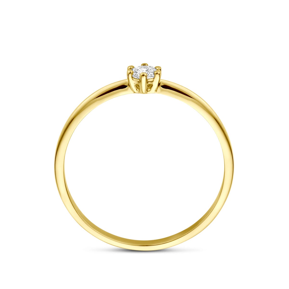Anello da donna in oro con zircone – oro giallo 14k