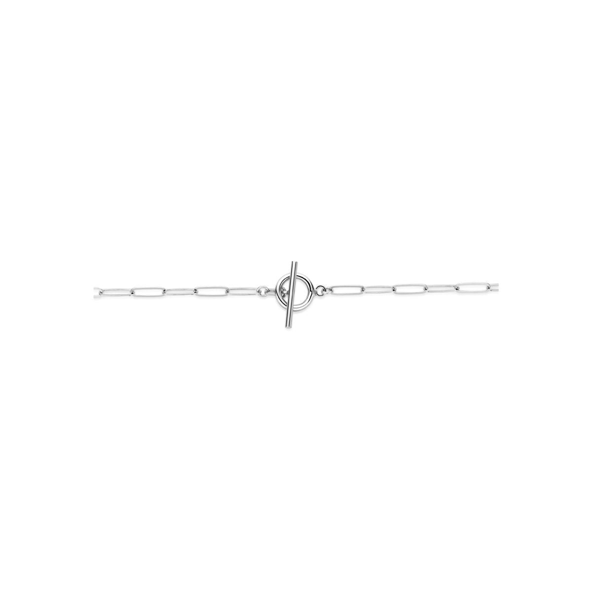Collana in Argento Rodiato con Chiusura a T