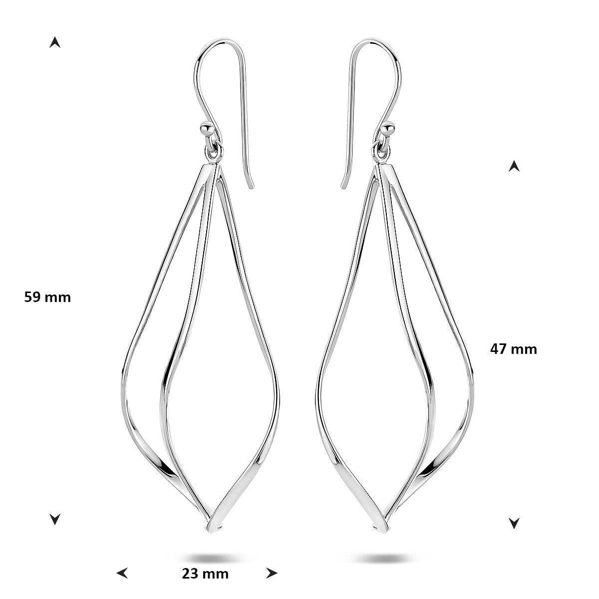 Orecchini pendenti in argento – argento 925 rodiato