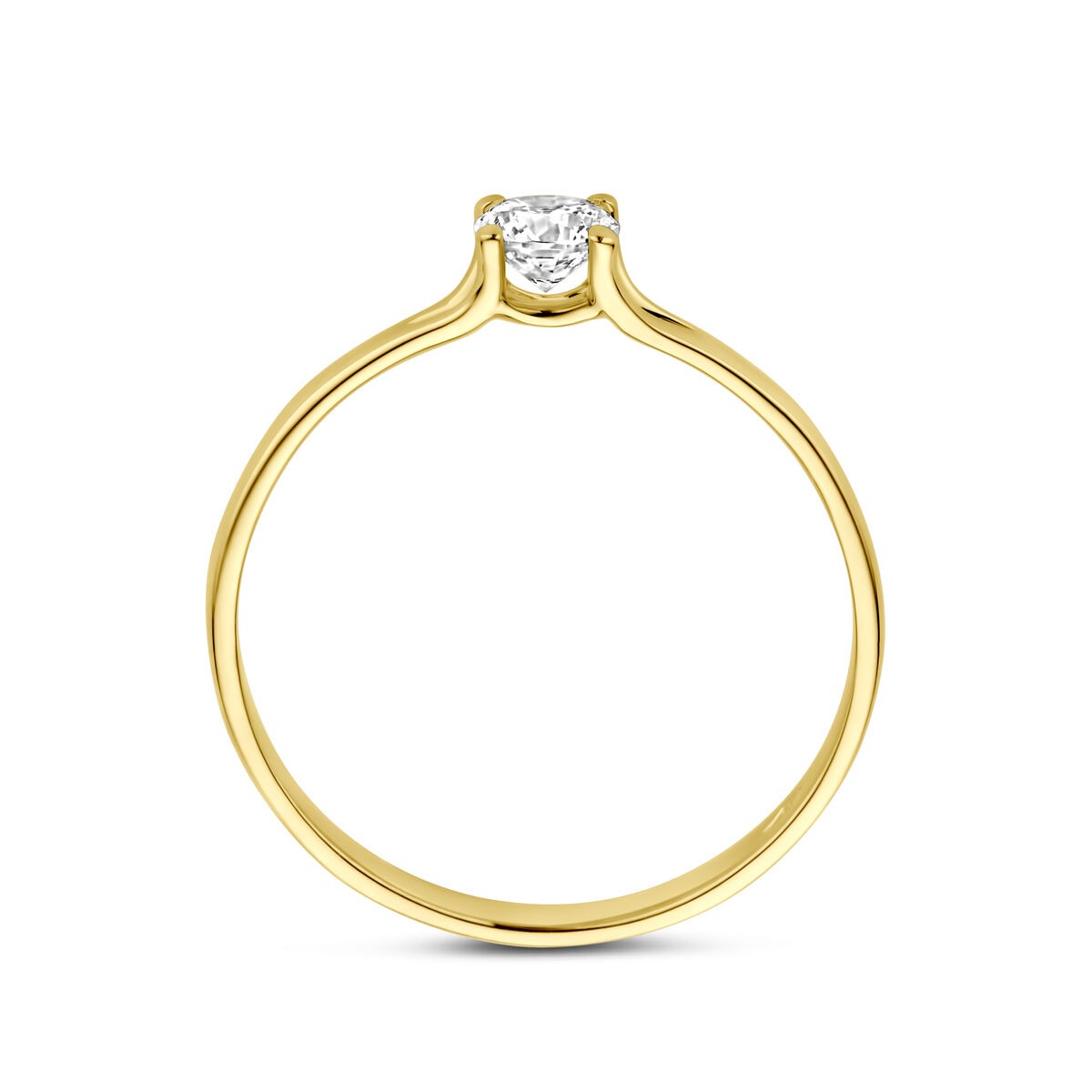 Anello da donna in oro con zircone – oro giallo 14k