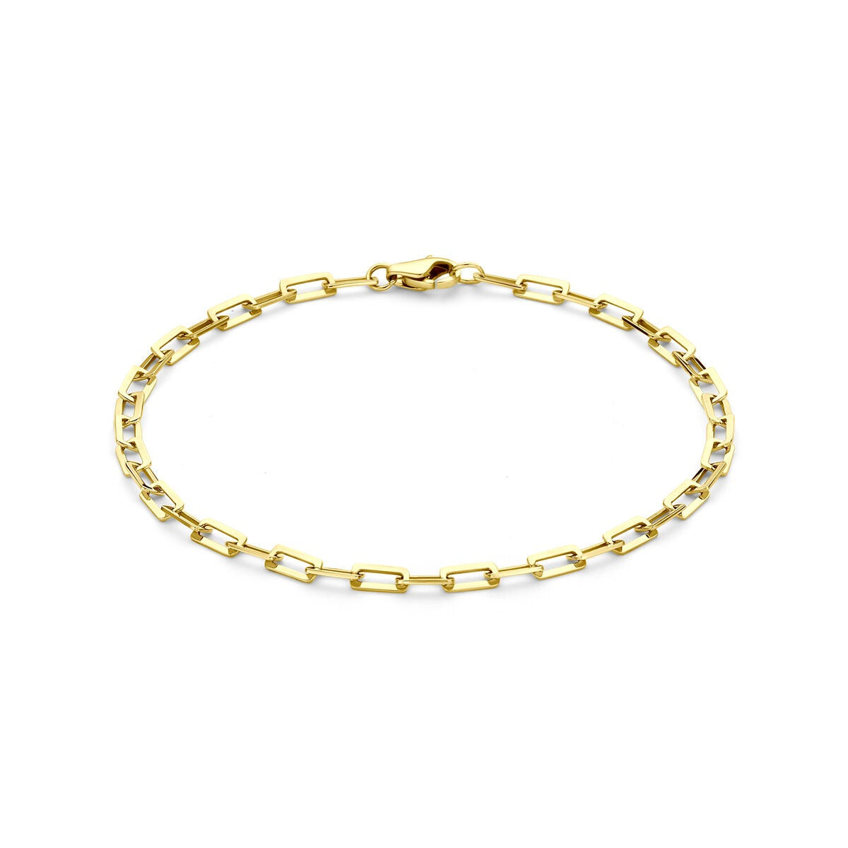 Bracciale da donna in oro giallo 14k con maglie ad anello.