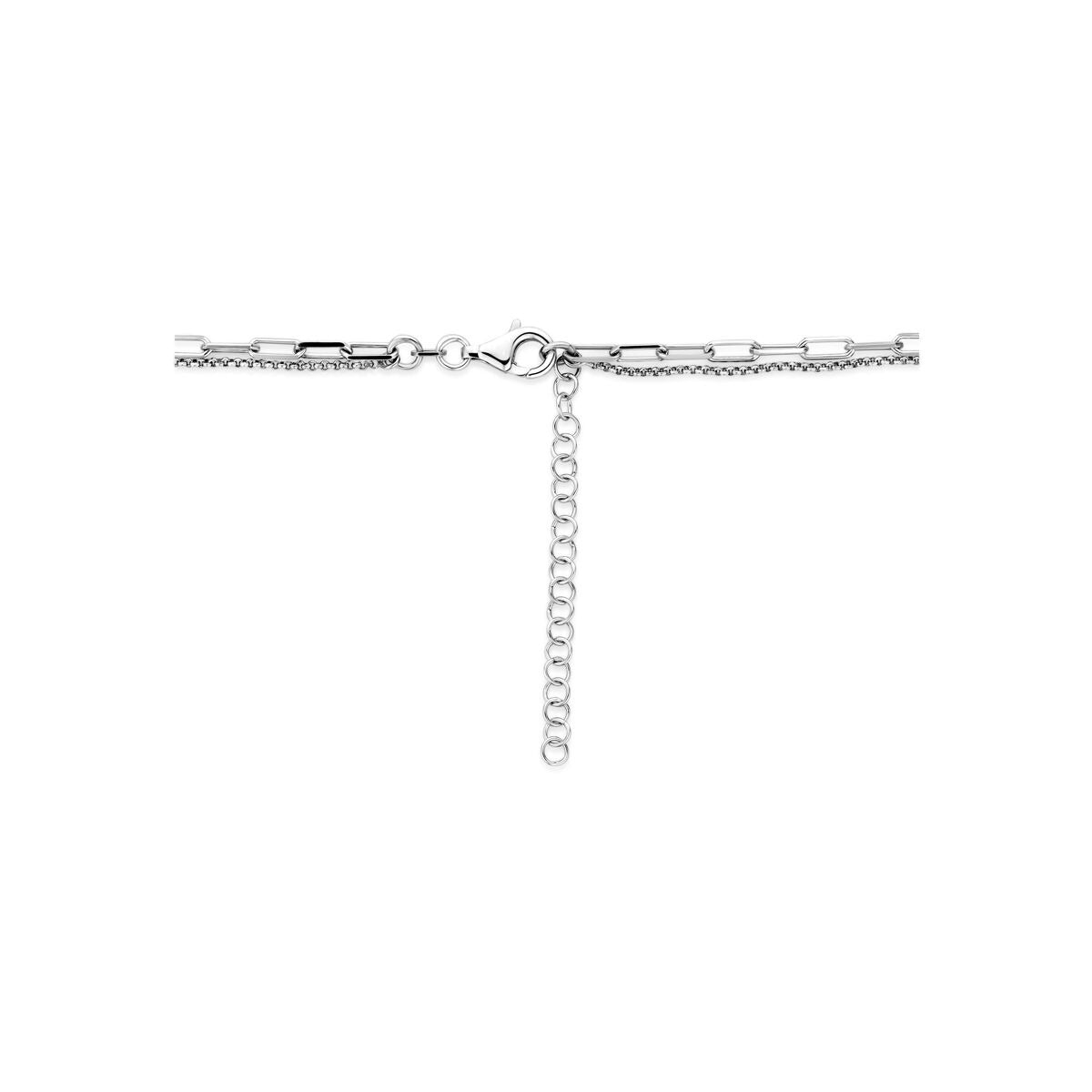 Collana in Argento Rodiato con Perla