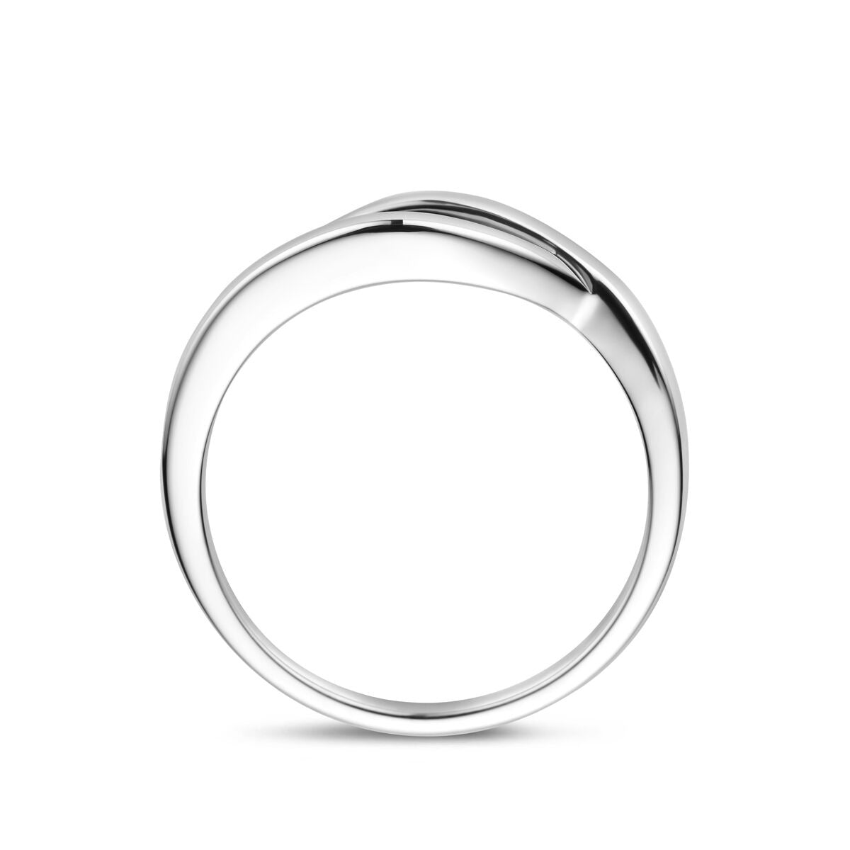 Anello da donna in argento rodiato – largo 6 mm