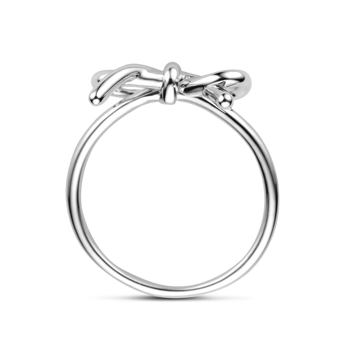 Anello da donna in argento a forma di fiocco – argento 925 rodiato