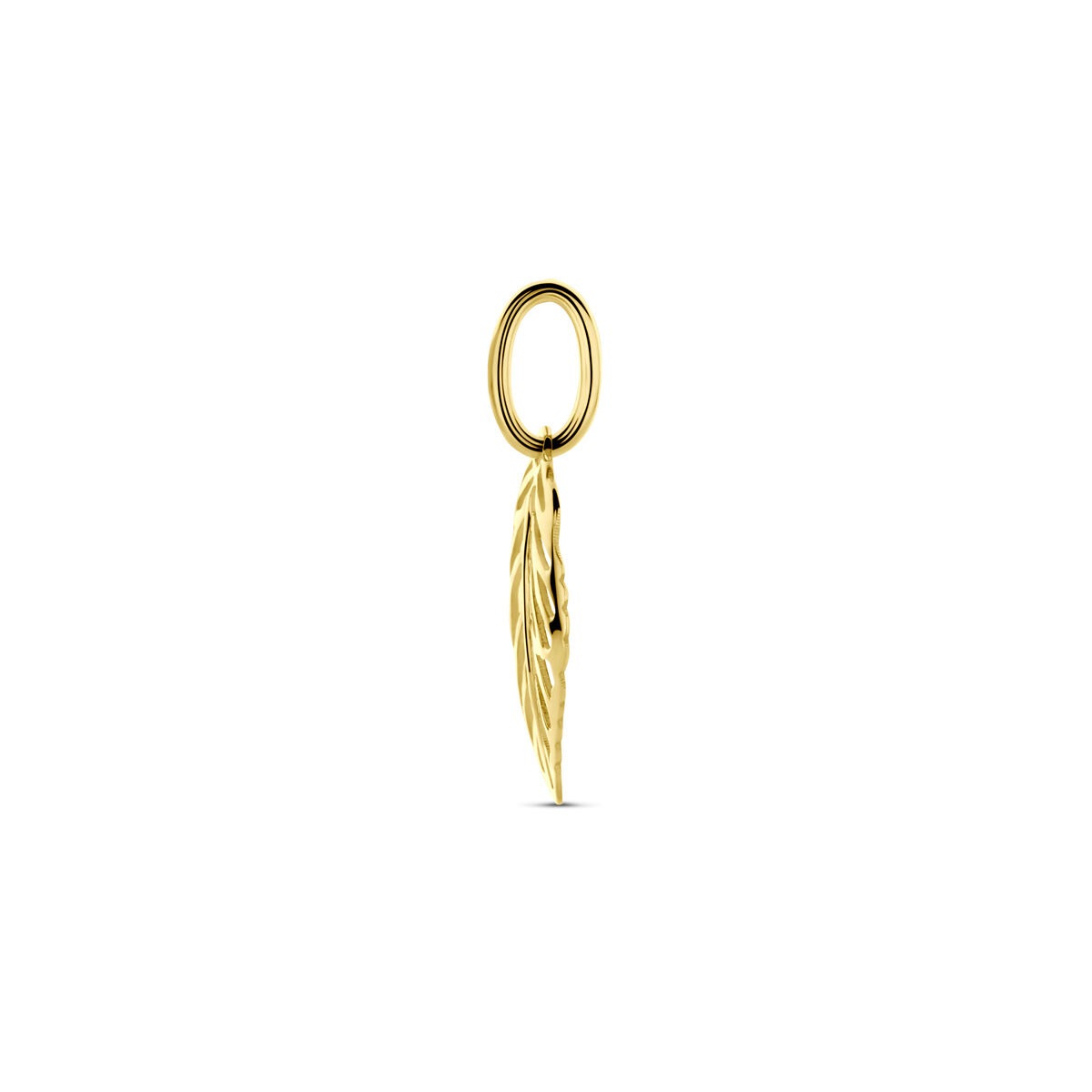 Ciondolo a forma di foglia in oro giallo 14k – 17 mm