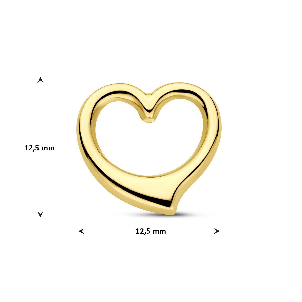Ciondolo cuore 9k in oro giallo da donna