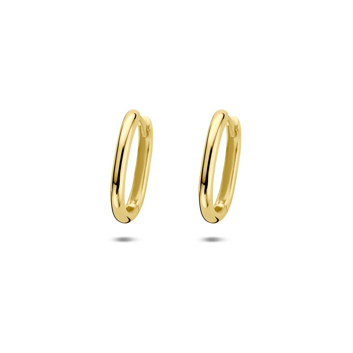 Orecchini alla creola in oro giallo 14k con finitura lucida.
