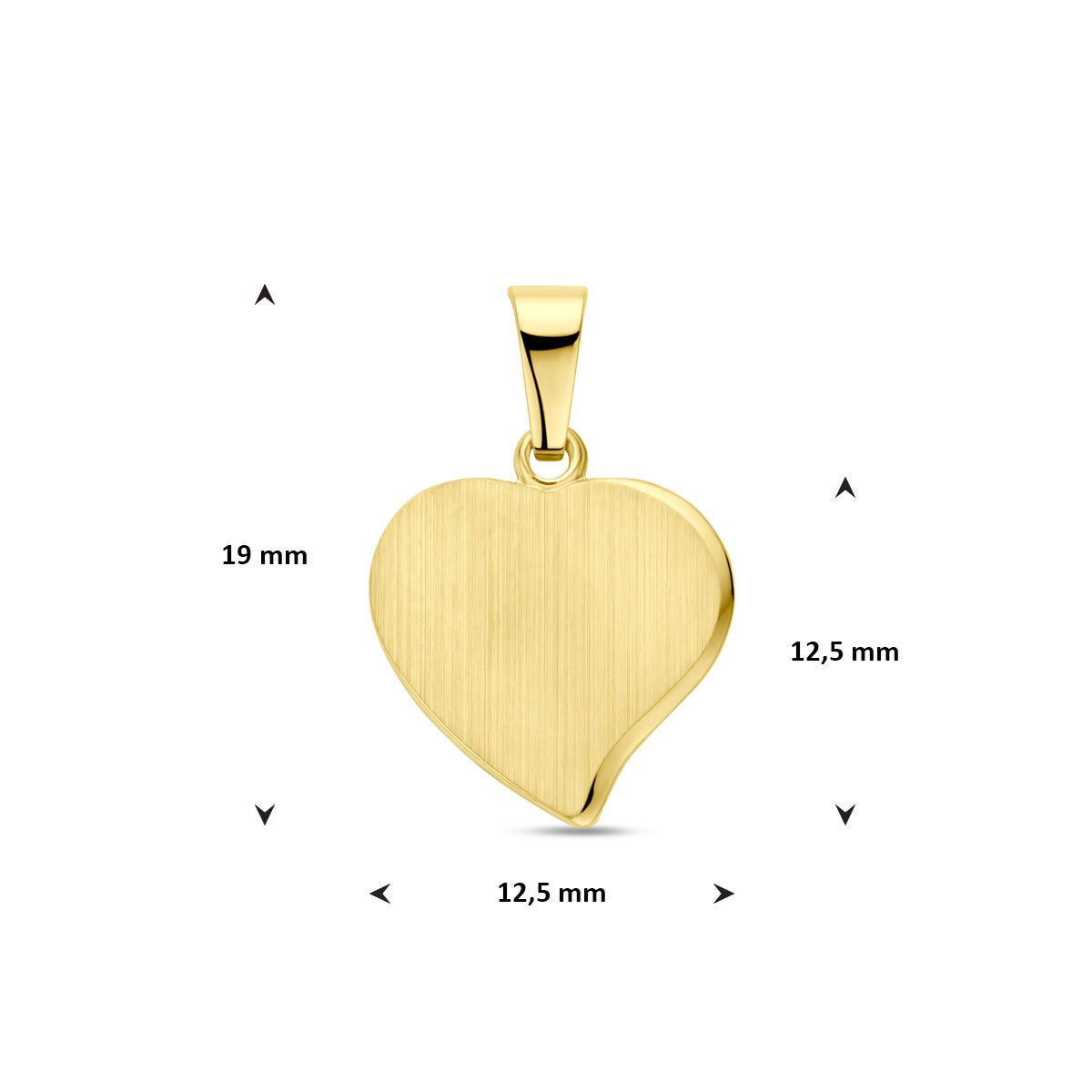 Ciondolo in oro giallo 14k a forma di cuore