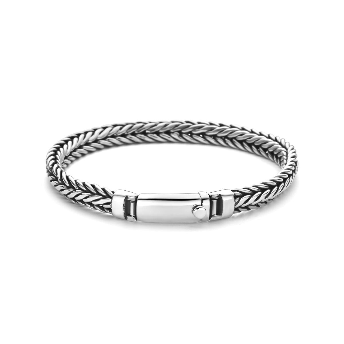 Bracciale in Argento Ossidato 925 a Coda di Volpe – Uomo