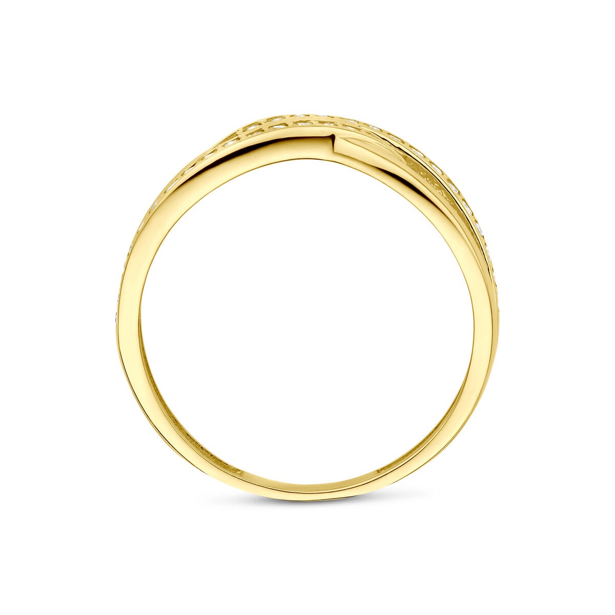 Anello 9k color giallo con zirconia entourage