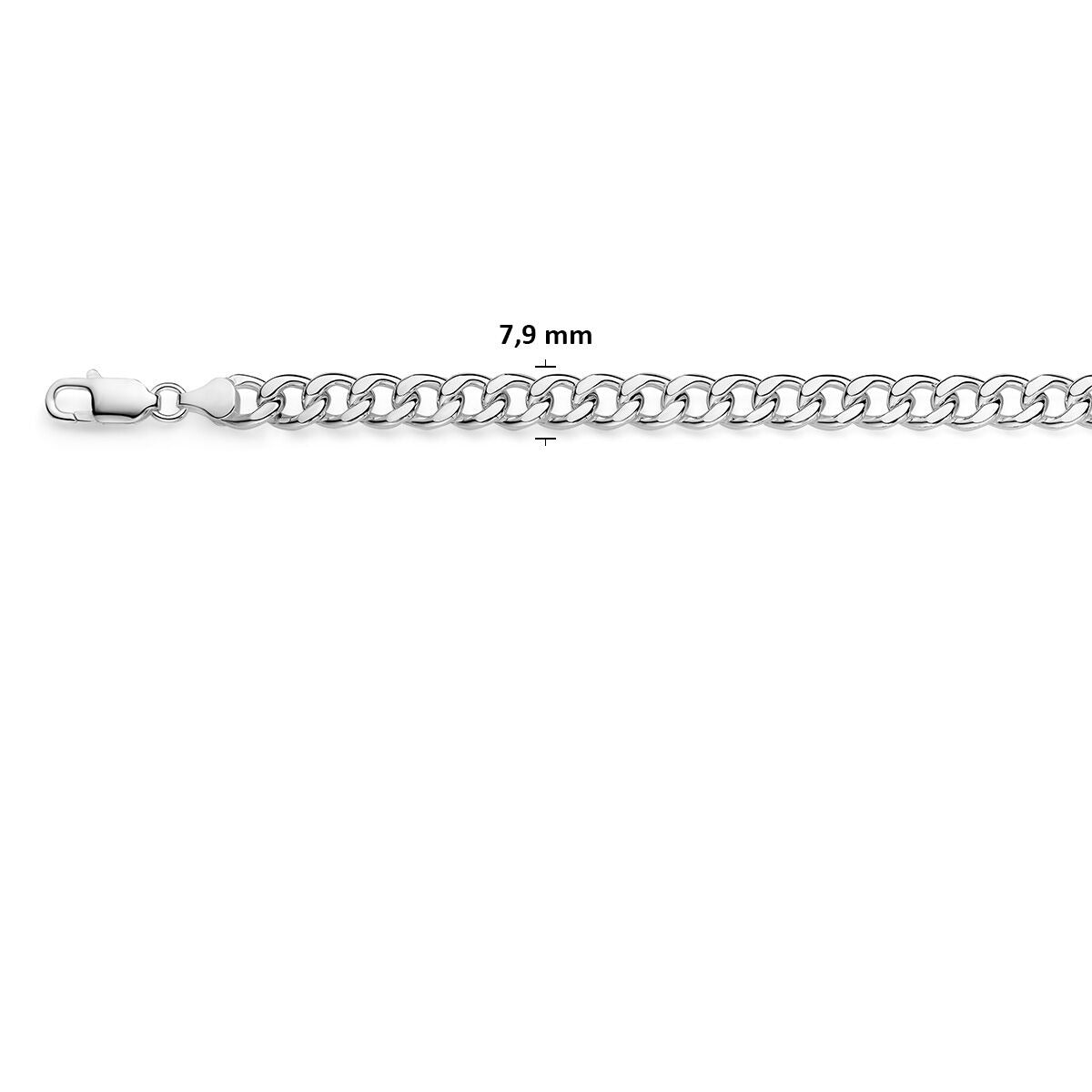 Collana gourmette in argento 925 7,9 mm da uomo
