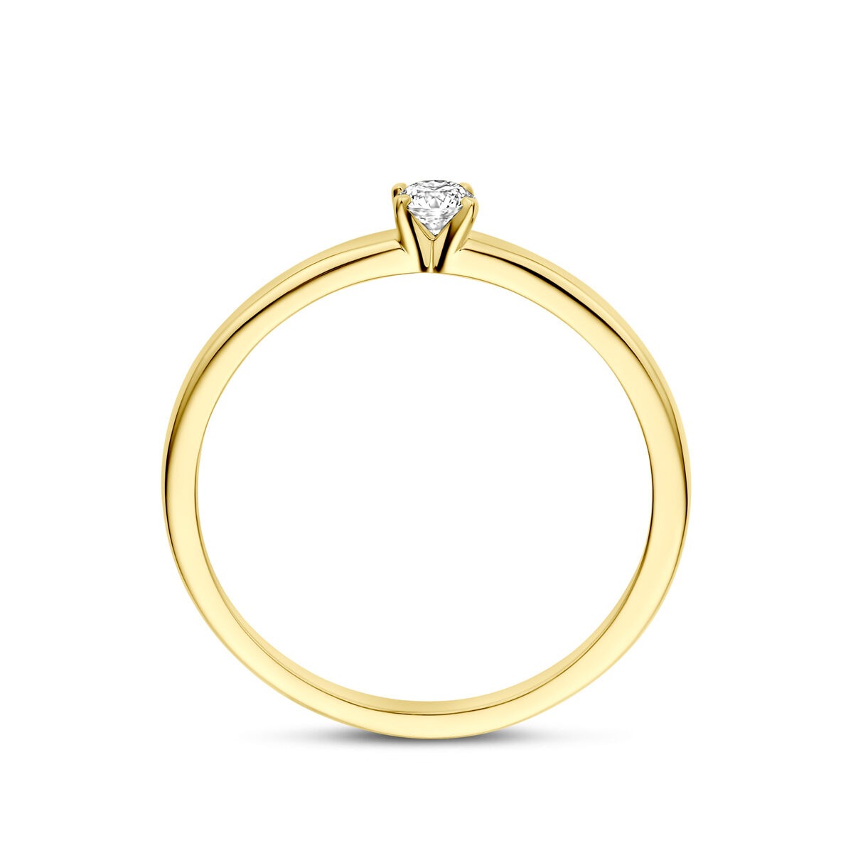 Anello in oro giallo 14k con diamante lab grown da 0.10ct