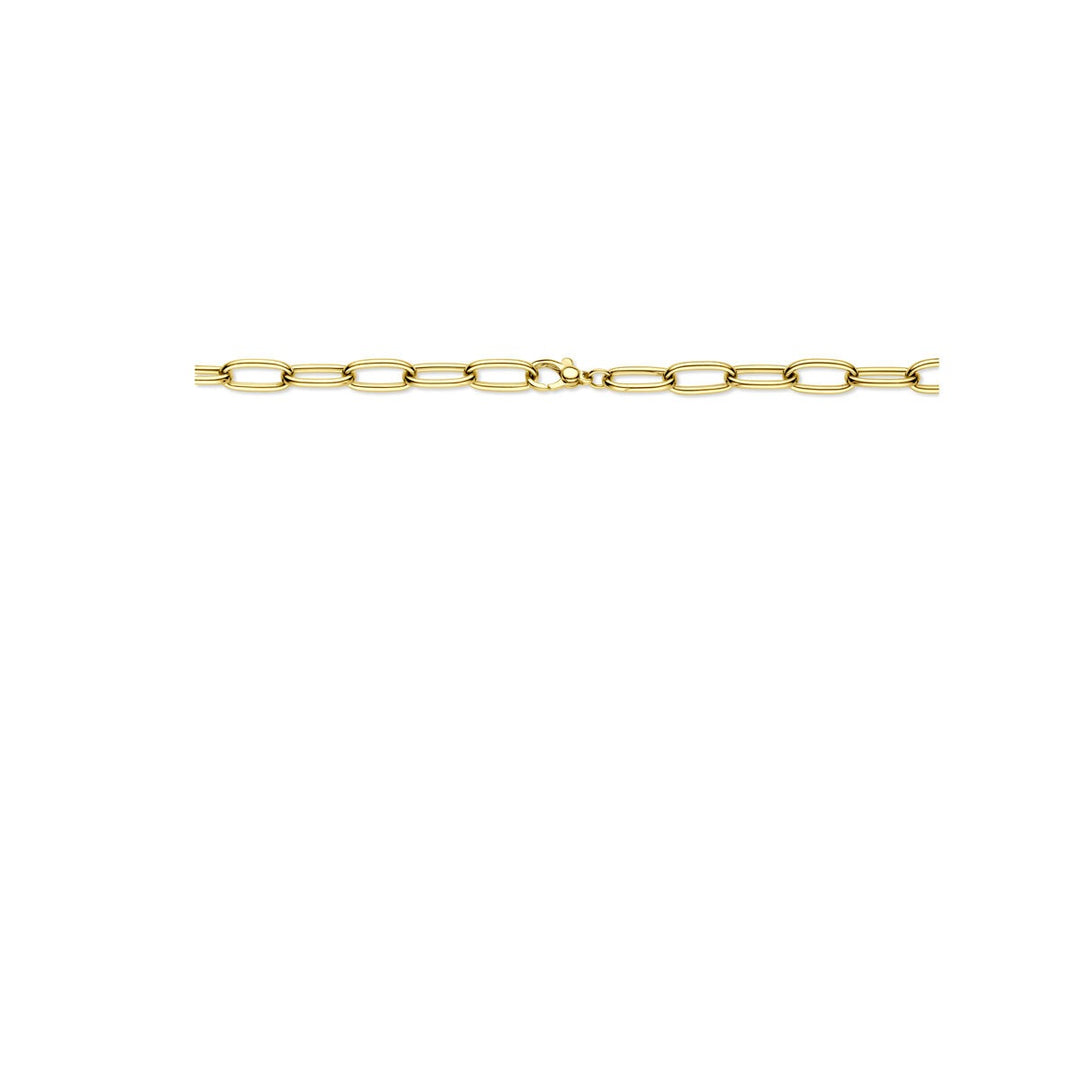 14k Geelgouden collier met draadschakels dames