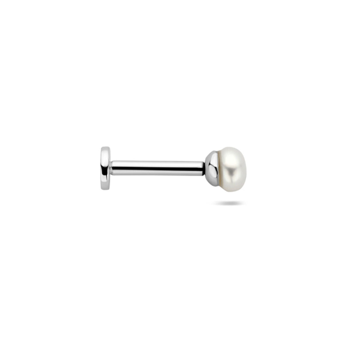 Piercing Flat Back in Argento con Perla d'Acqua Dolce – Argento 925 Rodiato
