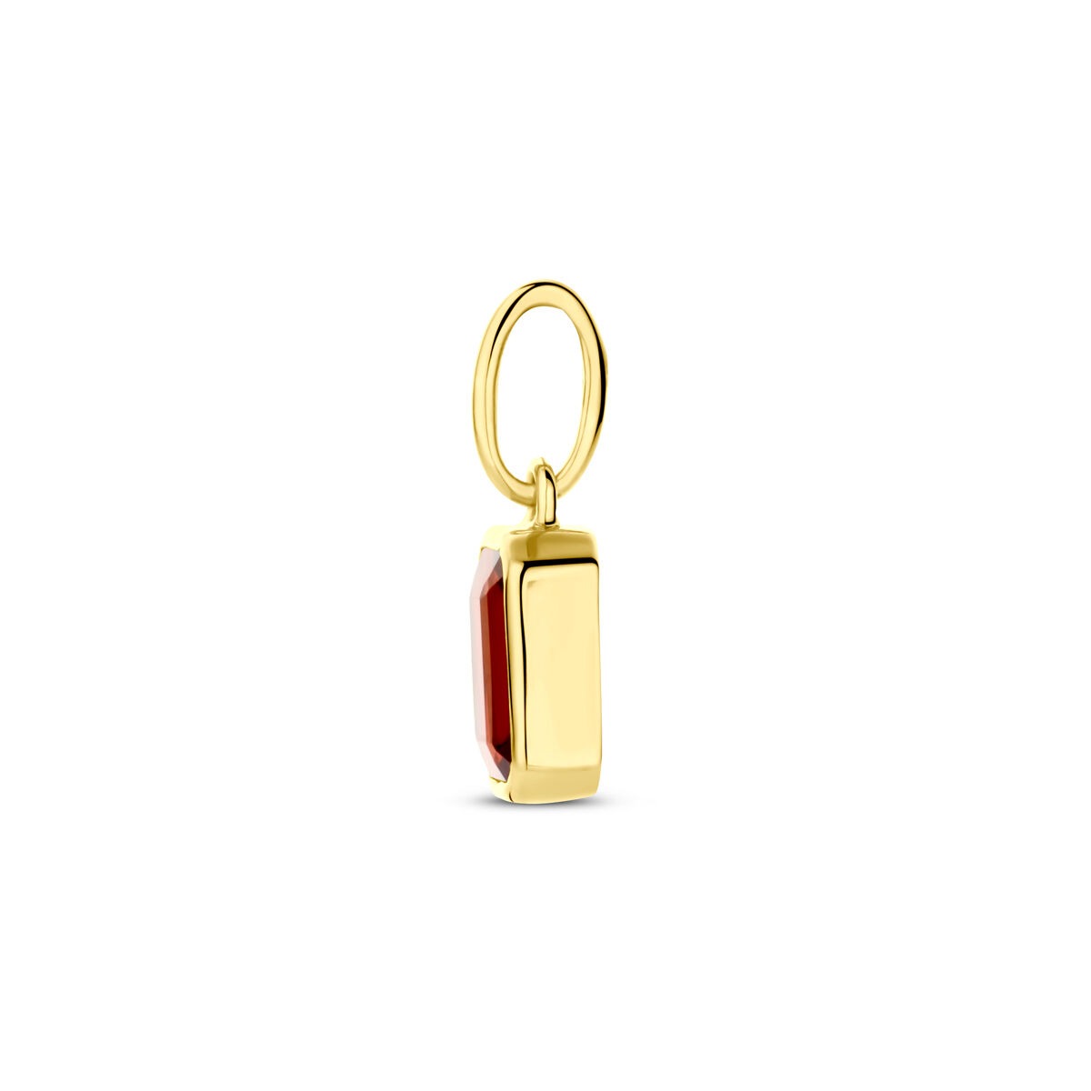 Ciondolo granato 12 mm 14K oro giallo