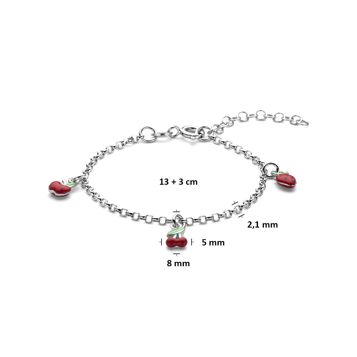 Bracciale per bambini con frutta in argento – argento rodiato 925