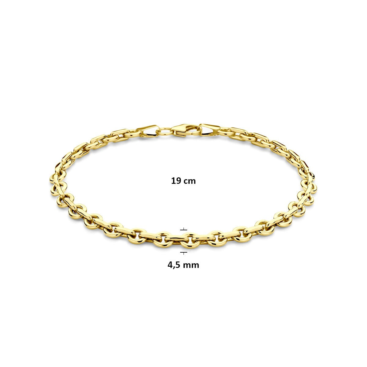 Bracciale da donna in oro giallo 14k con anima in argento – lusso raffinato in Silgold