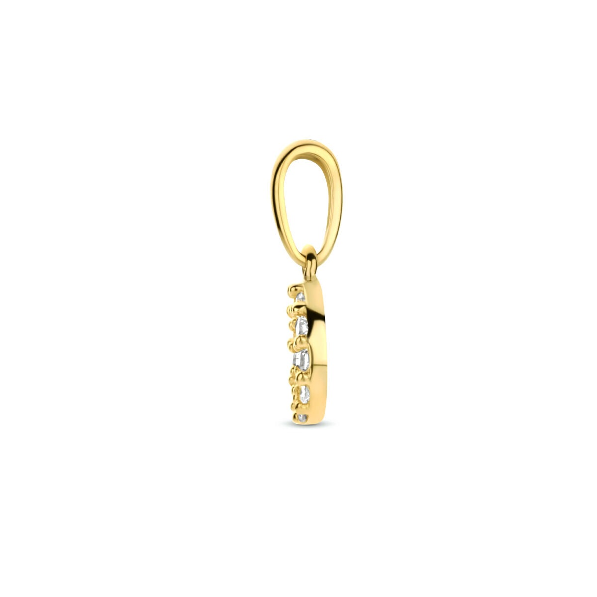 Ciondolo in oro 14k con fila di zirconia taglio brillante