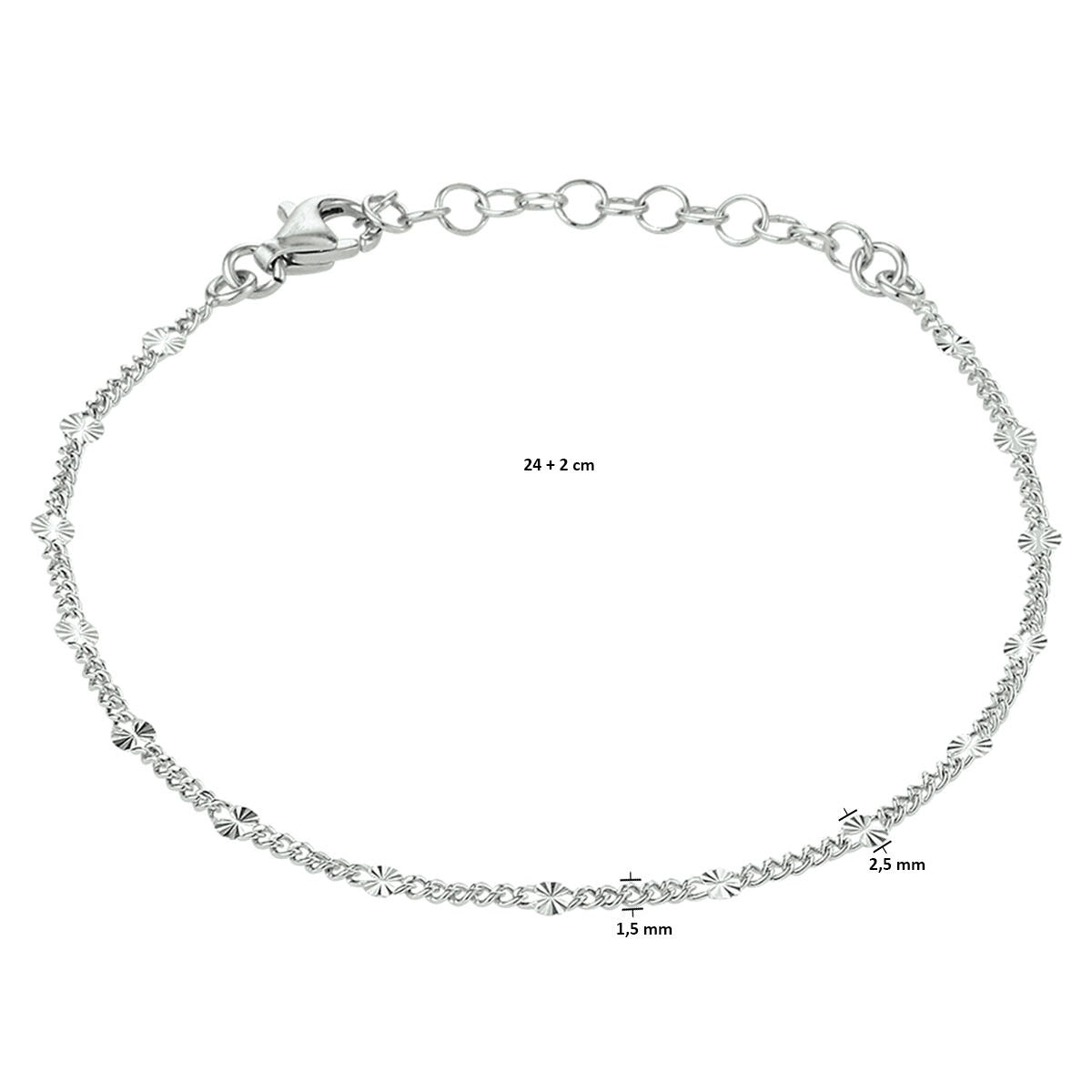 Cavigliera in argento maglia gourmette – rodiata