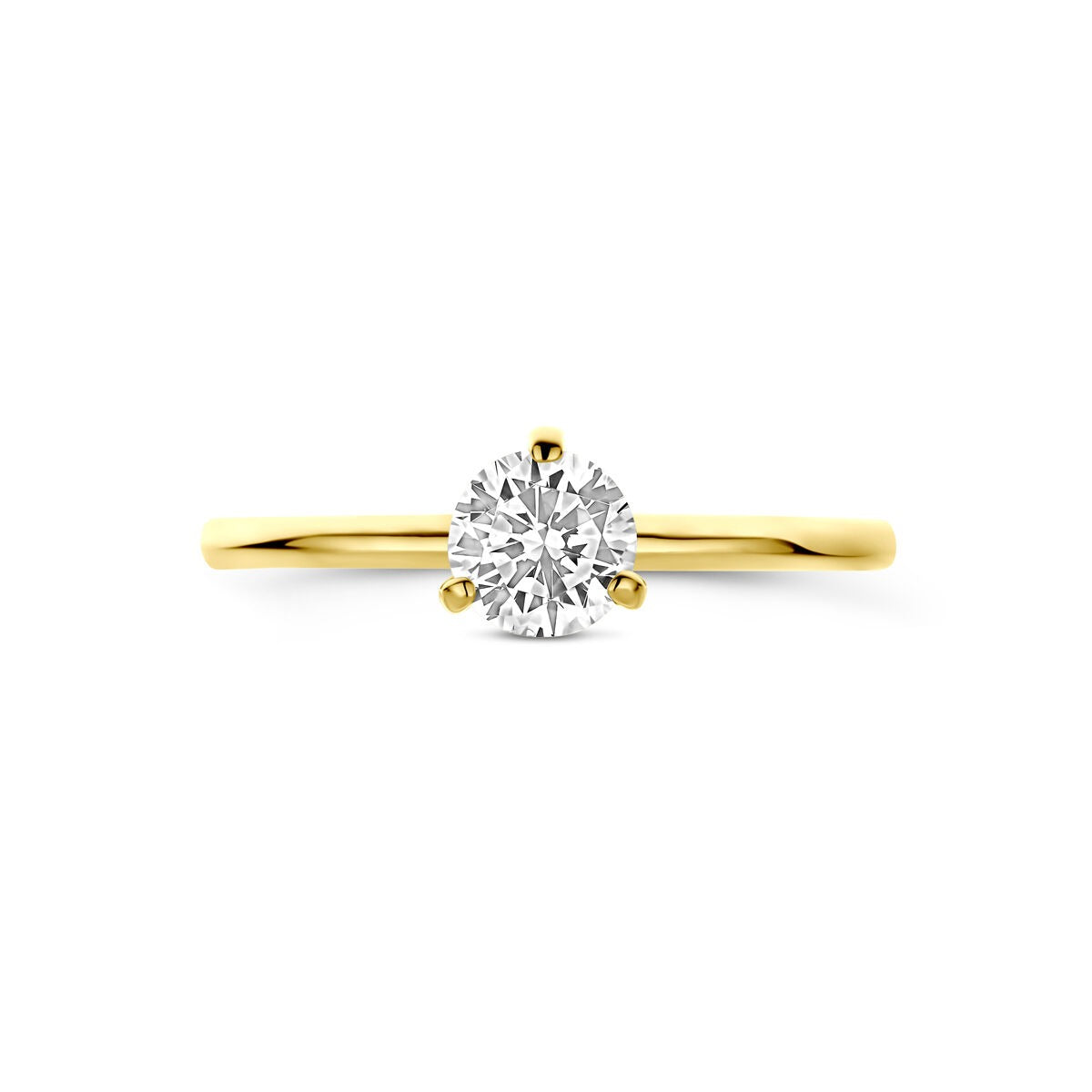 anello da donna in oro giallo 14k con zirconia solitaria – taglio brillante