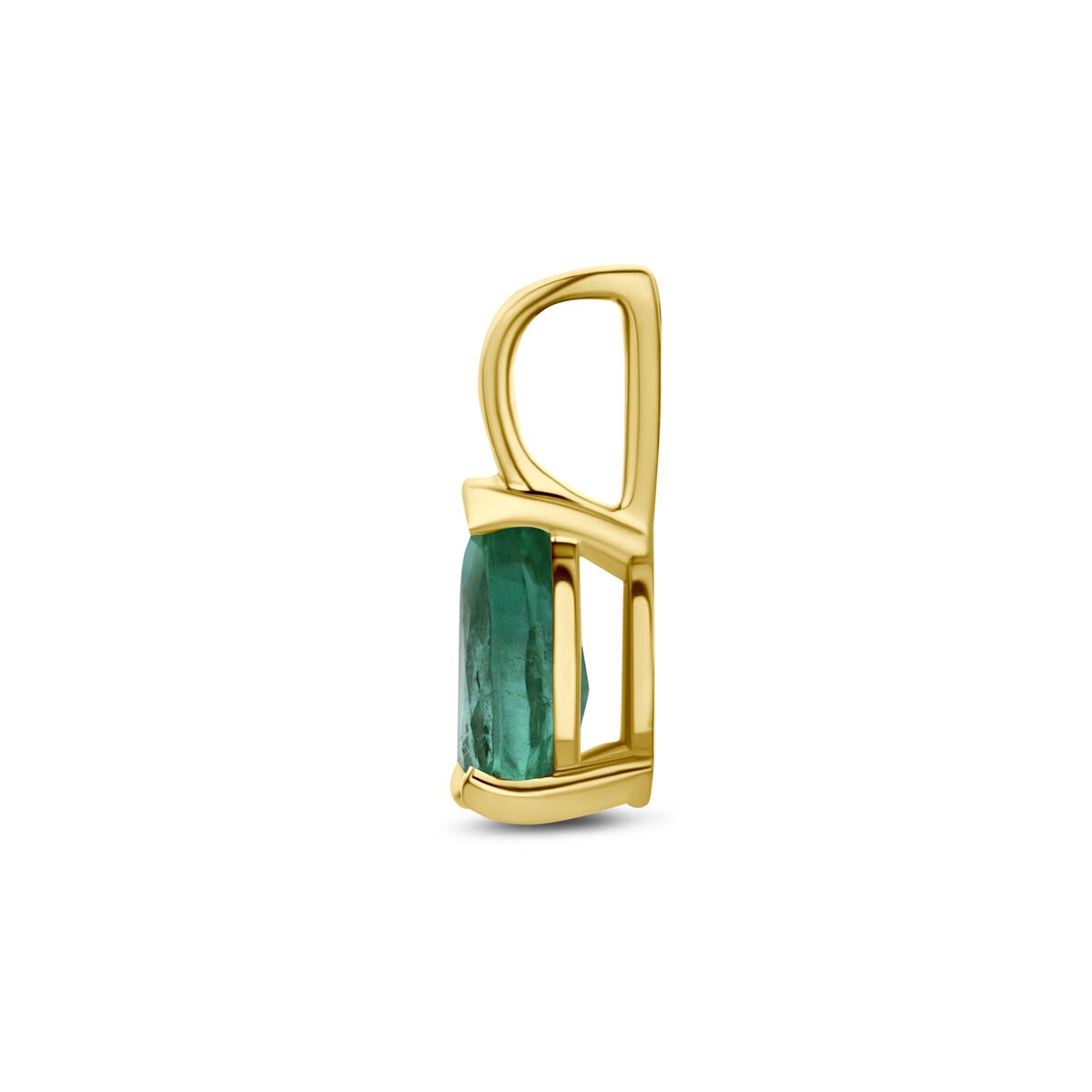 ciondolo in oro giallo 14k con smeraldo
